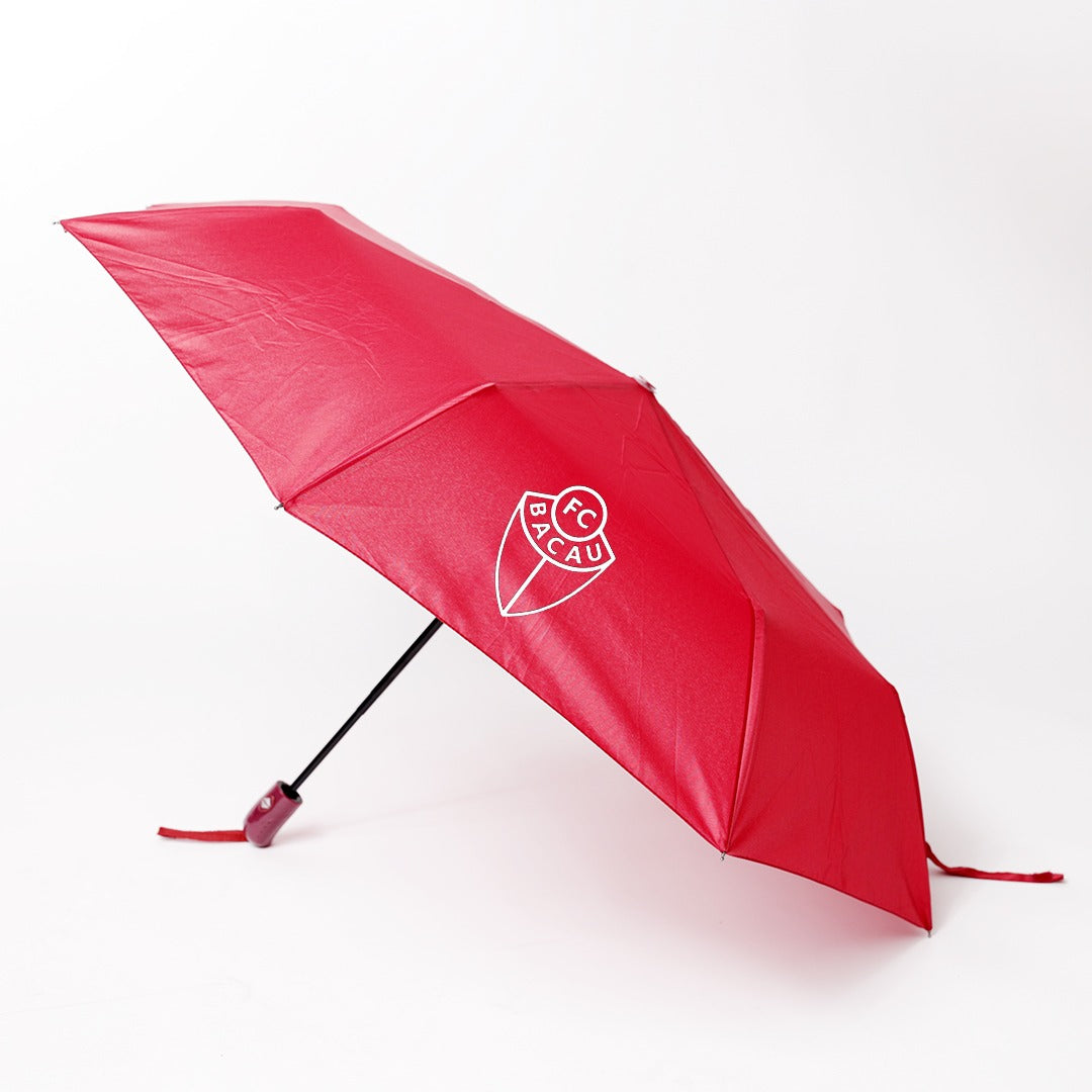 Umbrela rosie FC BACAU cu logo alb