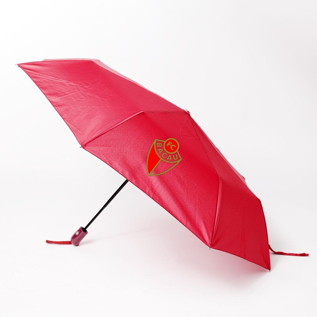 Umbrela rosie FC BACAU cu logo rosu